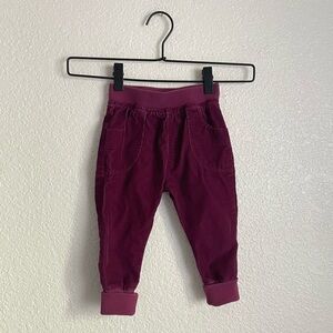 Tea Collection Baby Girl Pull On Corduroy Jogger Pants 6-12mos Burgundy